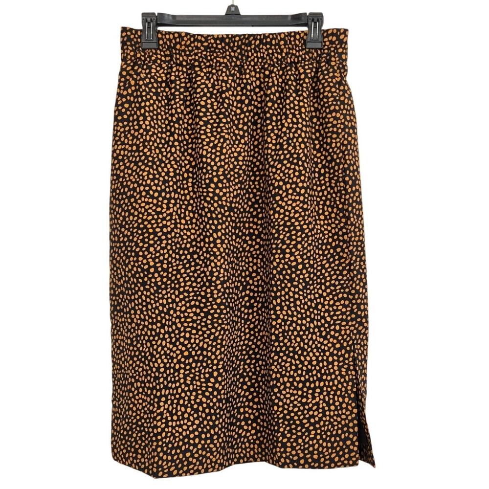 Mob Wife Whimsigoth Dark Academia J.Crew Midi Spotted Side Slit Skirt Small